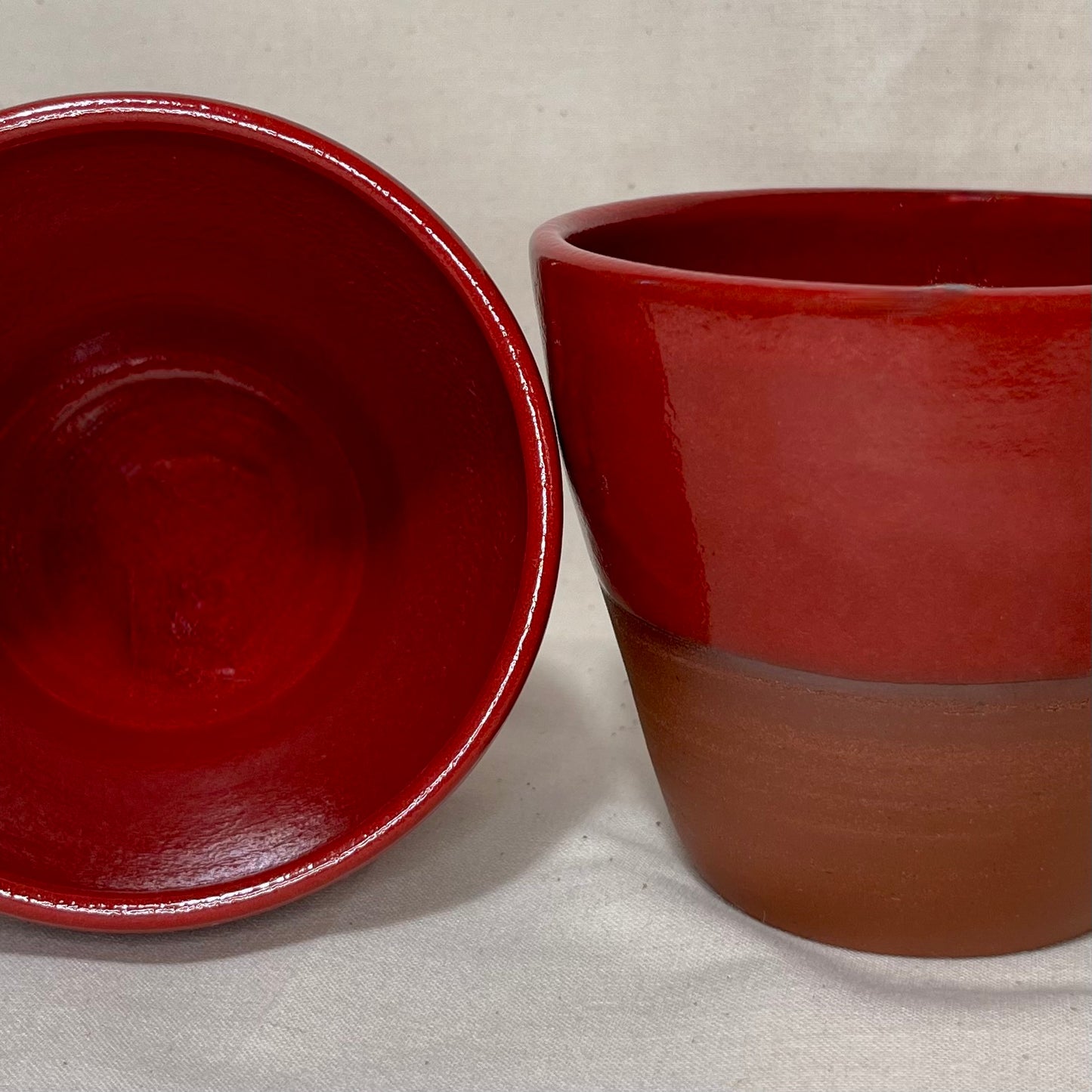 Koffiekopje rood met rode klei