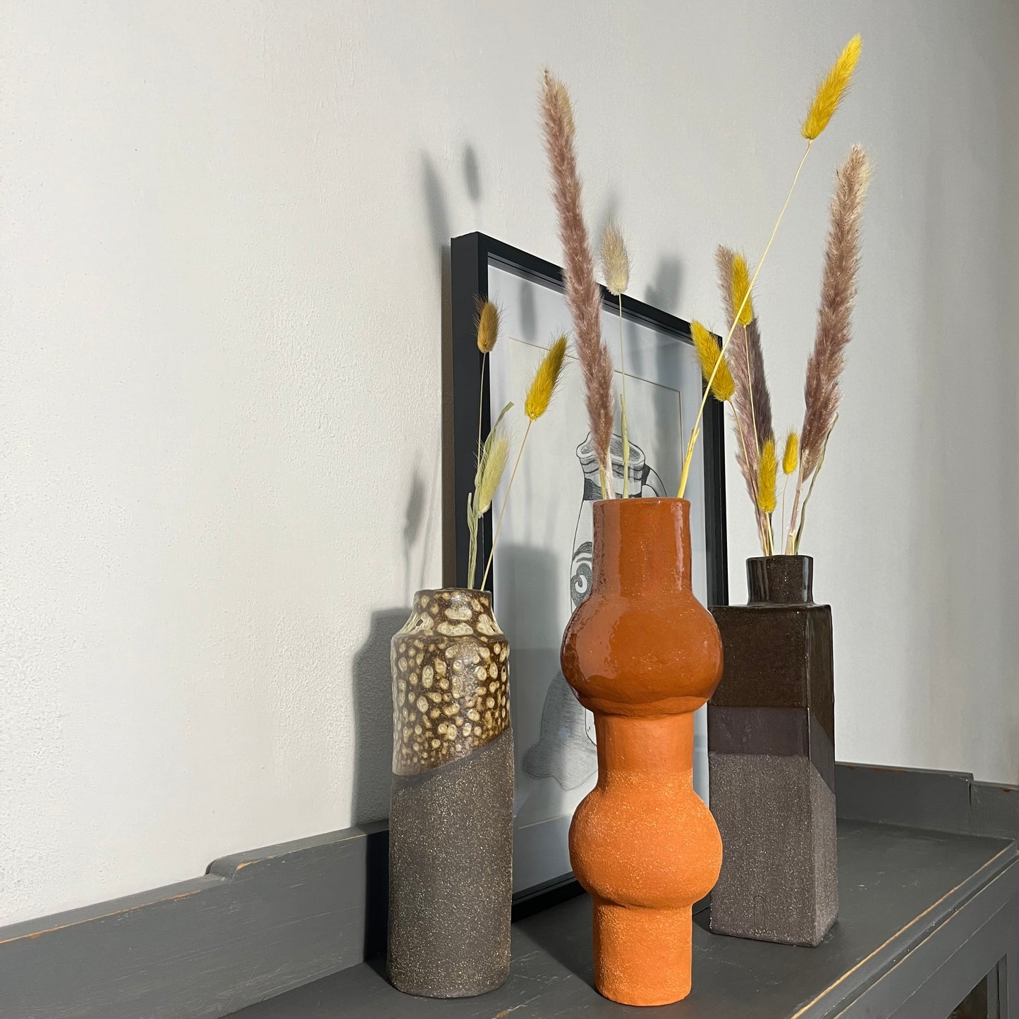 Vaas terracotta met vormen