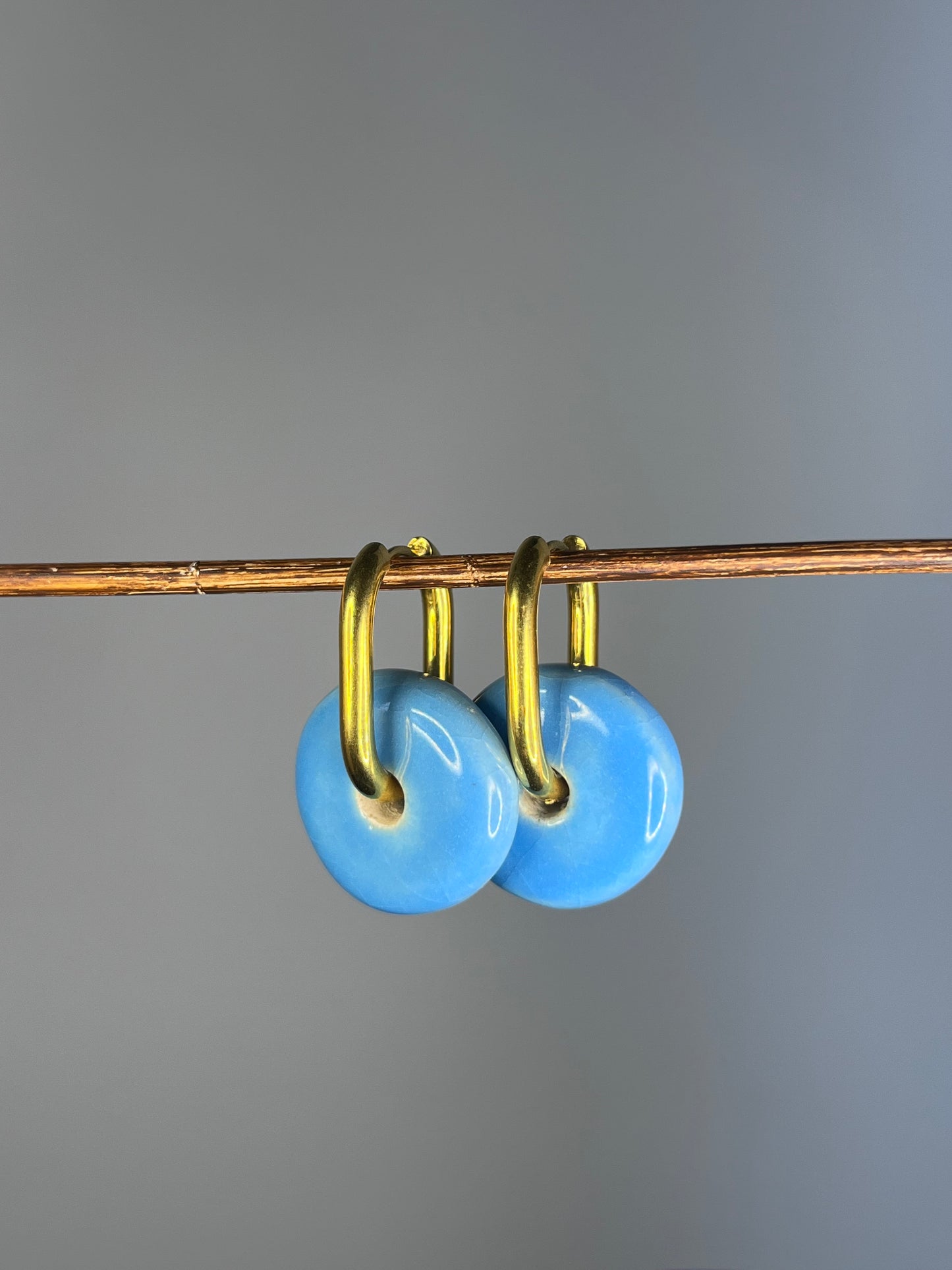Oorbellen donut blauw