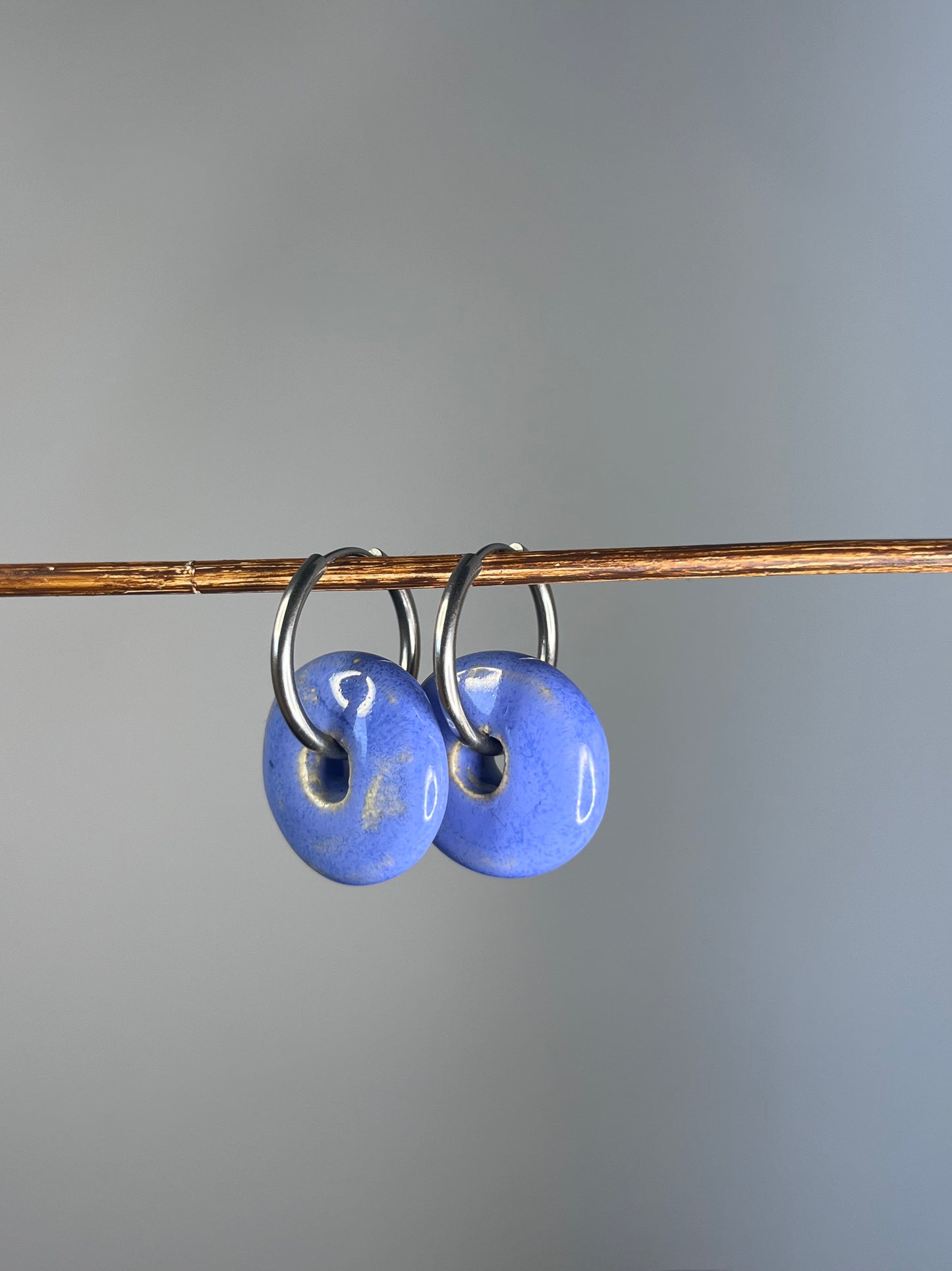 Oorbellen donut blauw