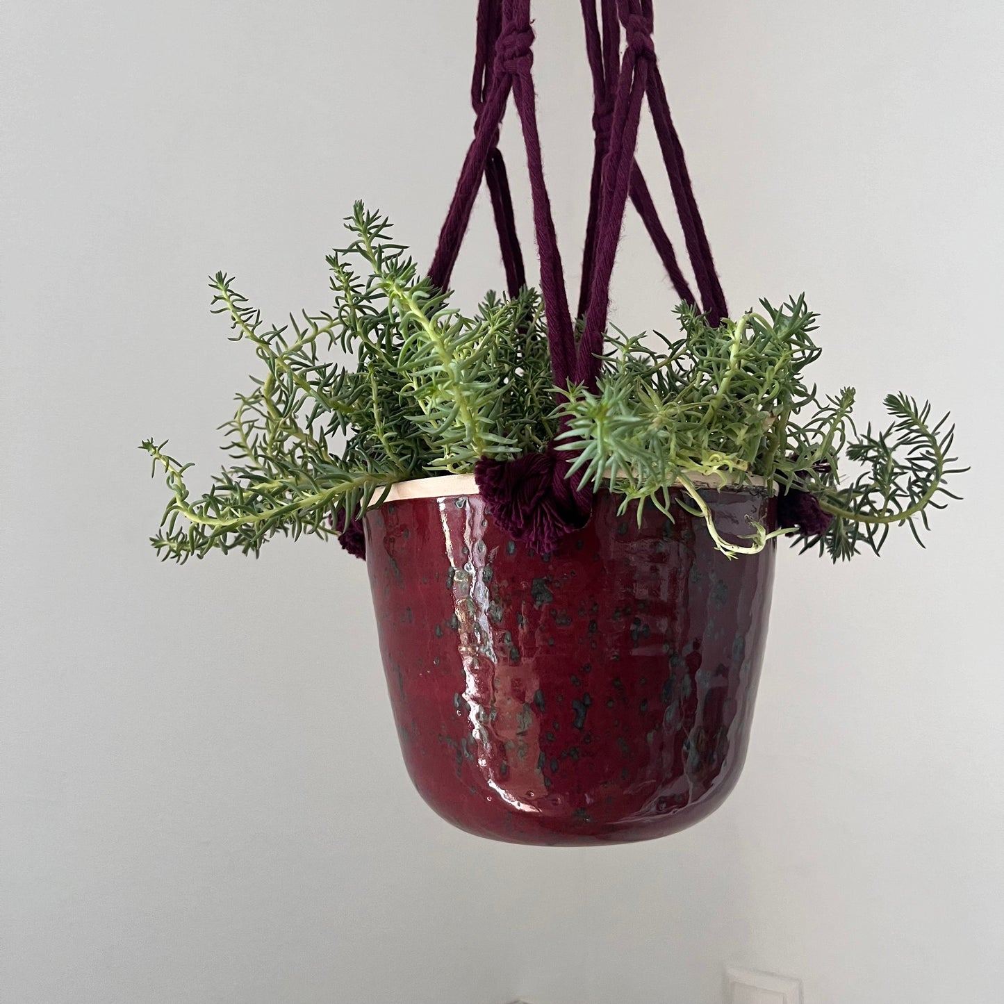 Hangpot bordeaux rood, Ø 16 x 13