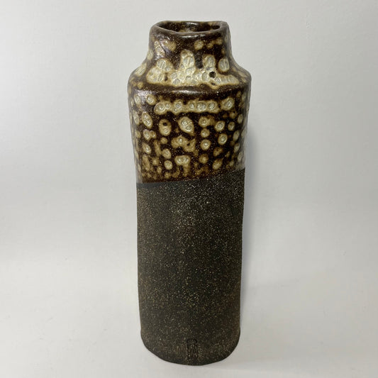 Vaas fles met zwarte klei