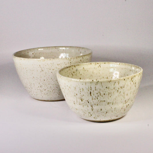 Set schaaltjes wit met spikkel