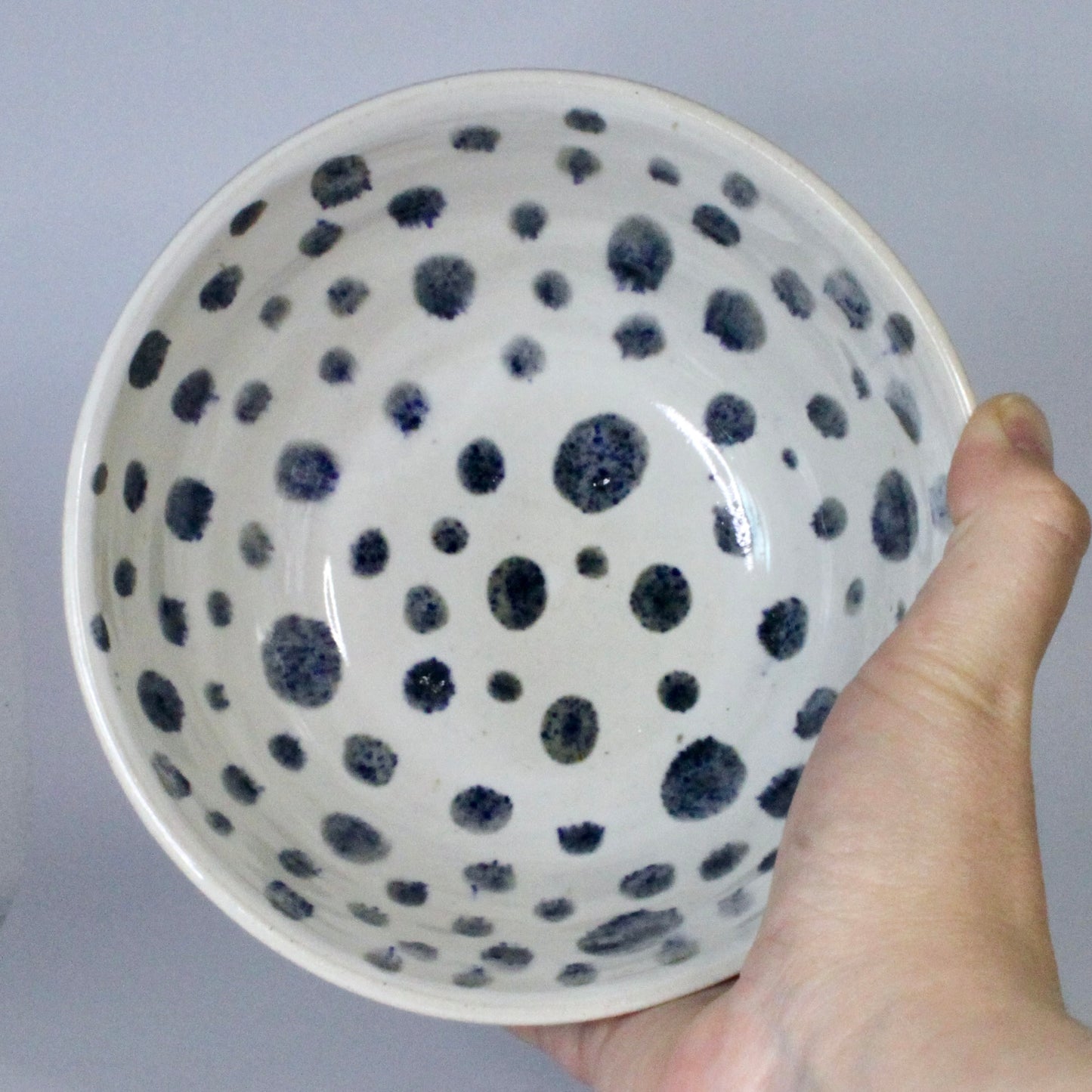 Gestippelde kom wit/groen/zwart