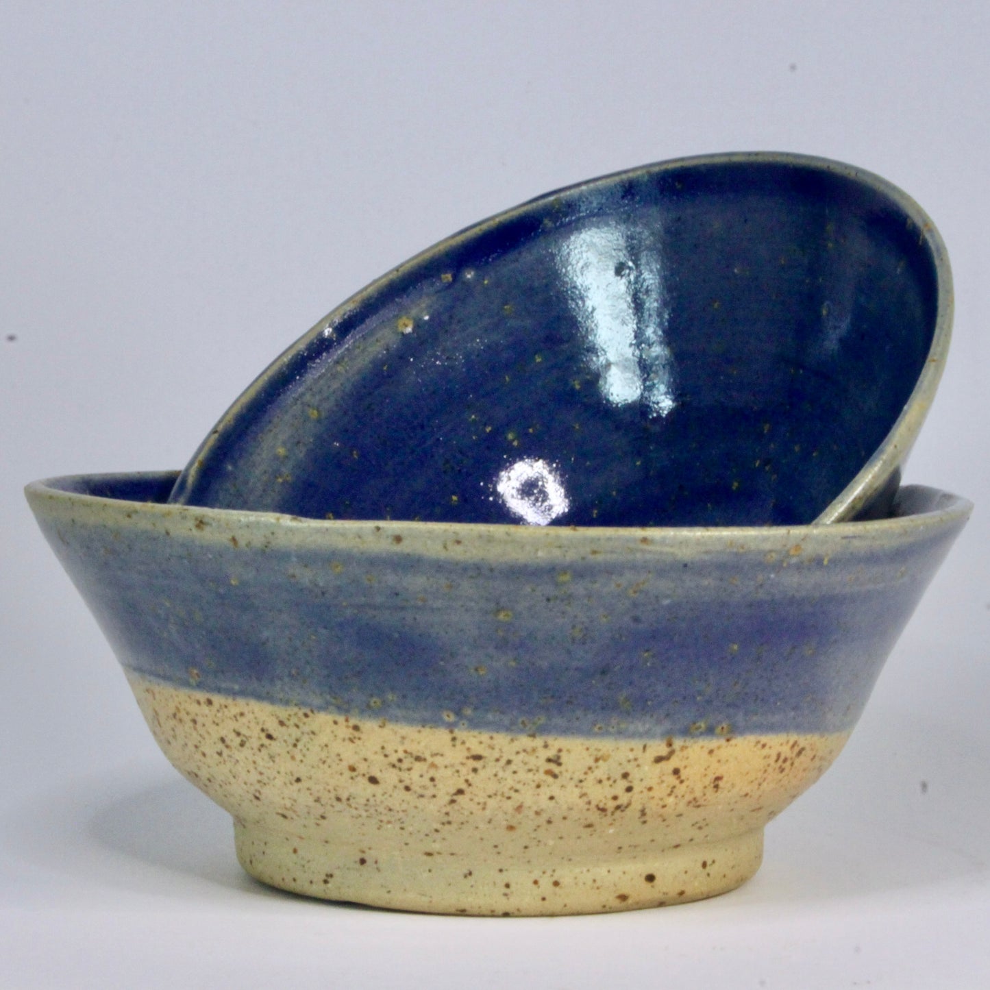 Set schaaltjes blauw met spikkel