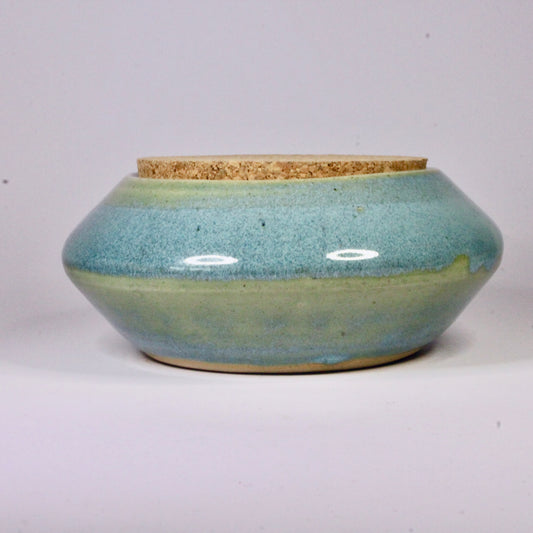 Voorraadpotje turquoise met bondel