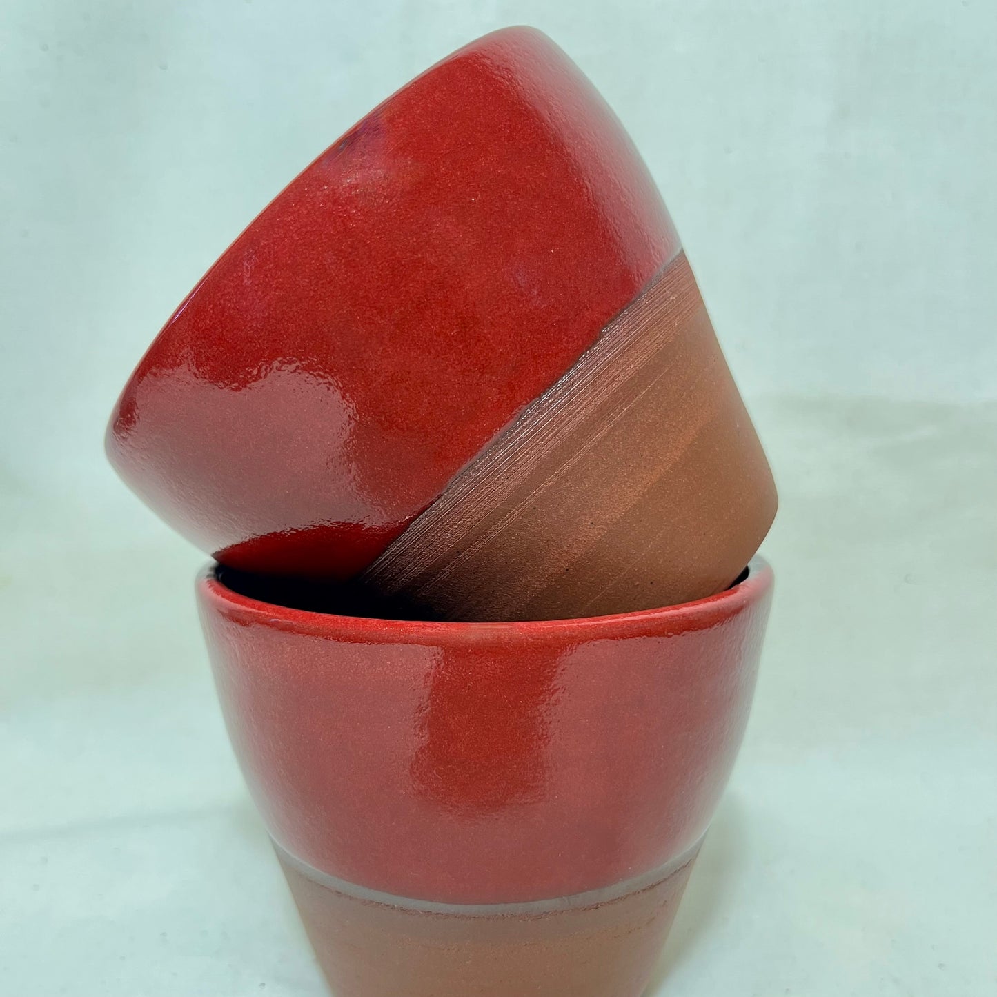 Koffiekopje rood met rode klei