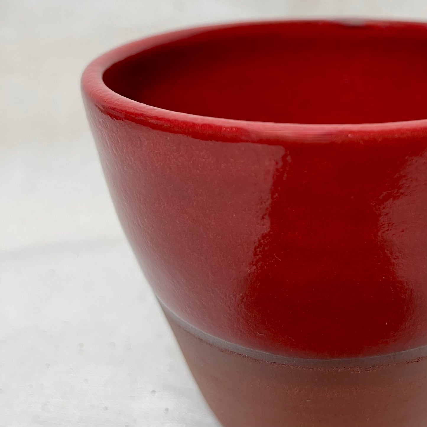 Koffiekopje rood met rode klei