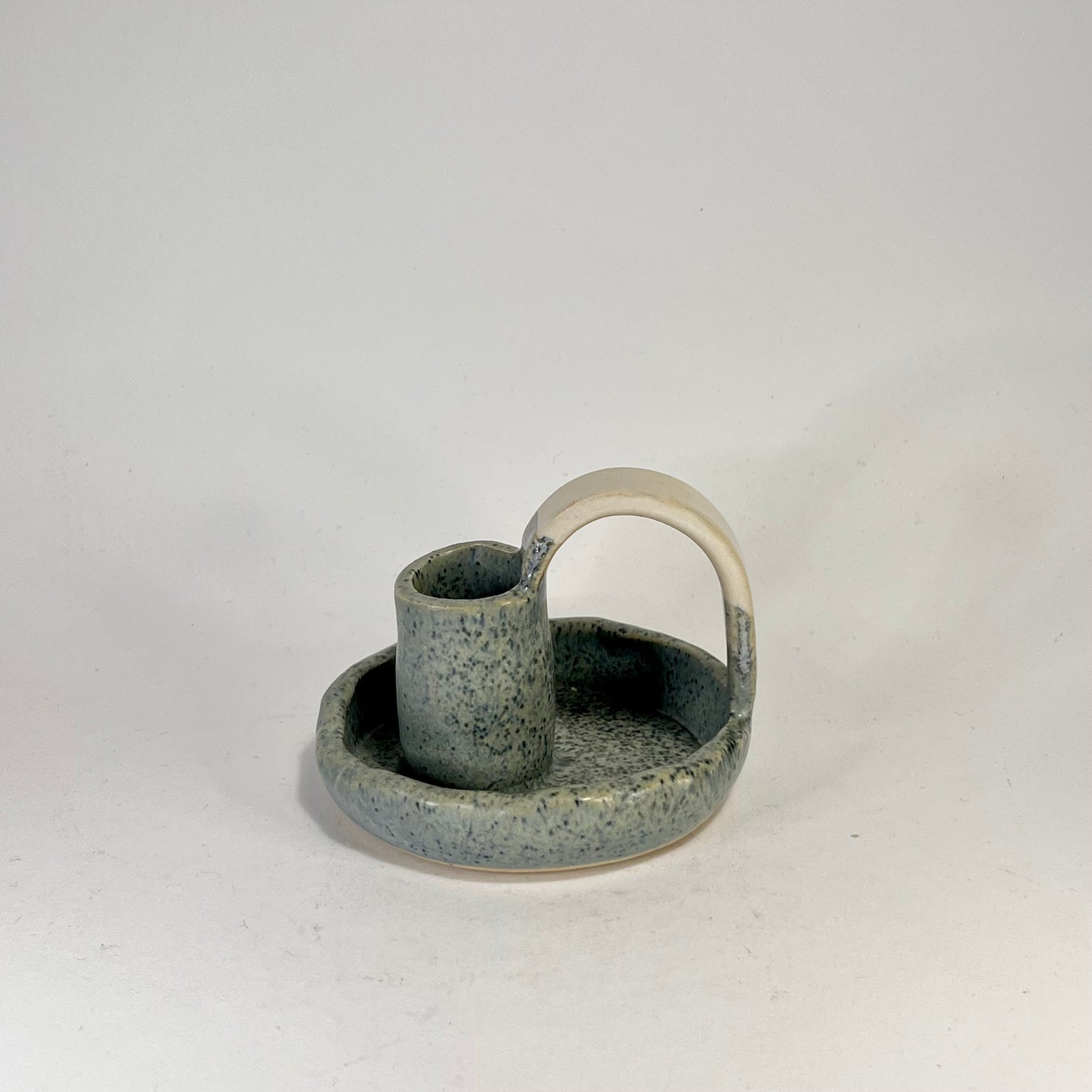 Kleine kandelaar mat blauw en wit