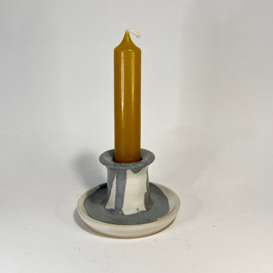 Kleine kandelaar wit en blauw