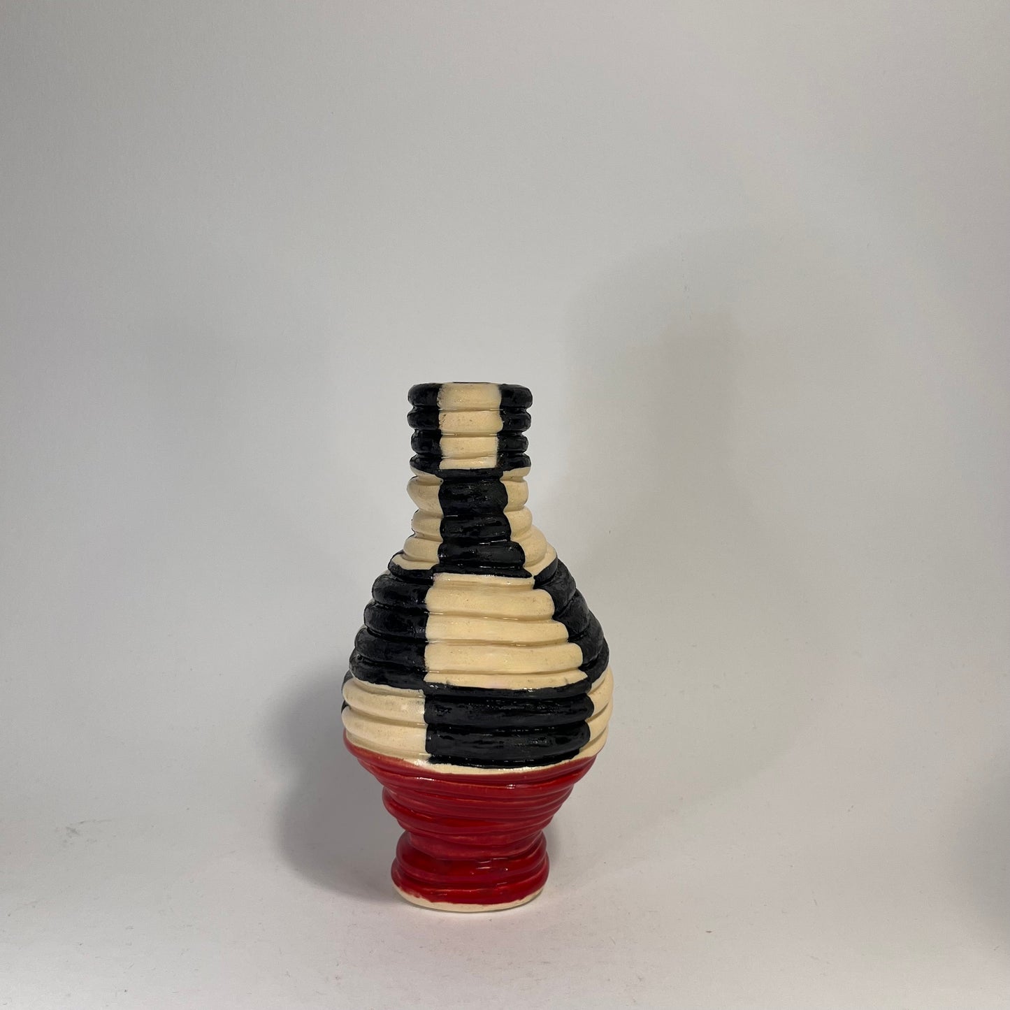 Kandelaar zwart/wit en rood