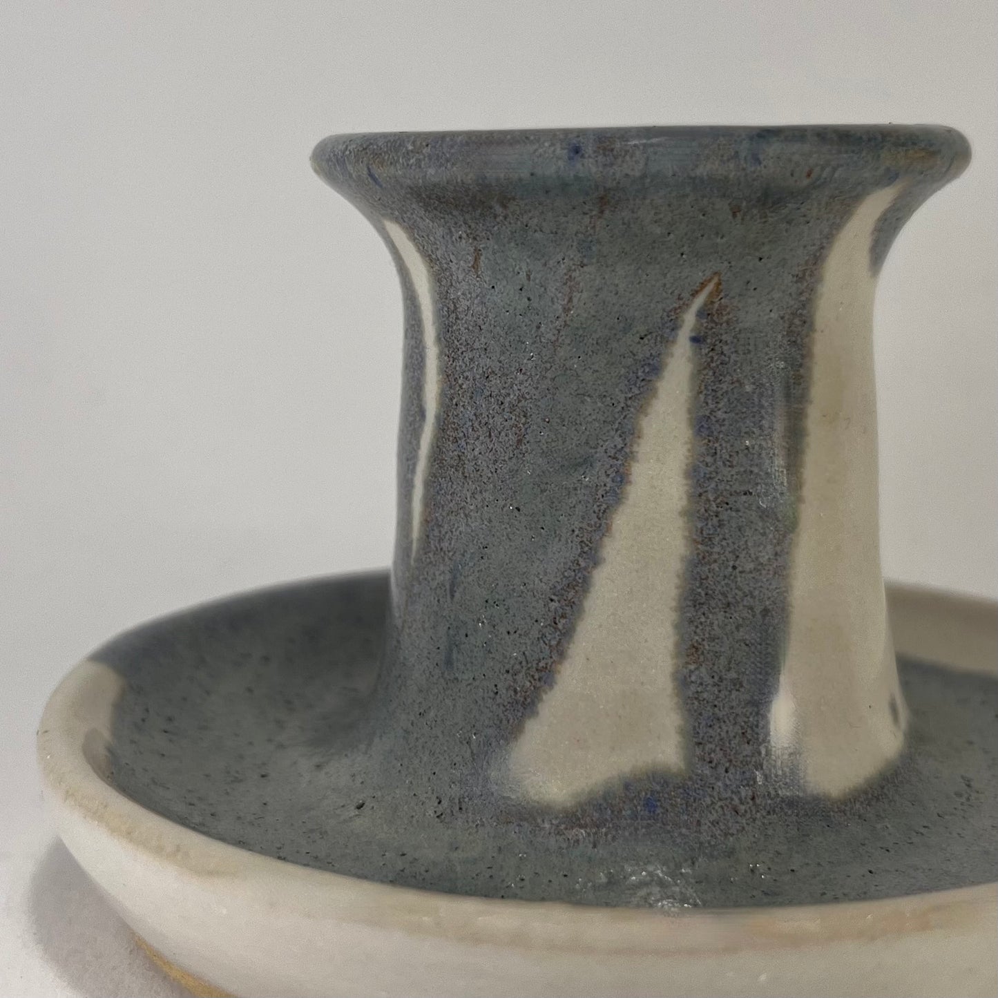 Kleine kandelaar wit en blauw