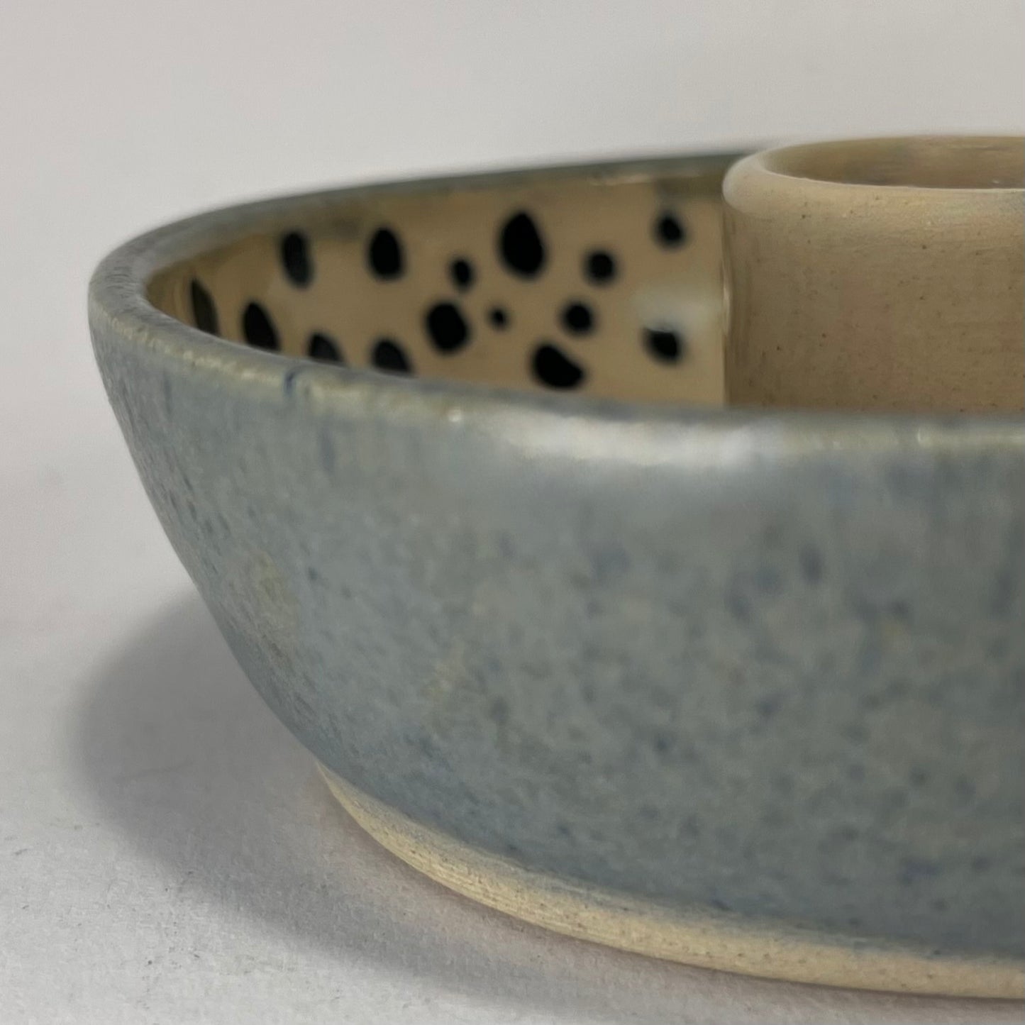 Kaarsenhouder stippen, wit en mat lichtblauw