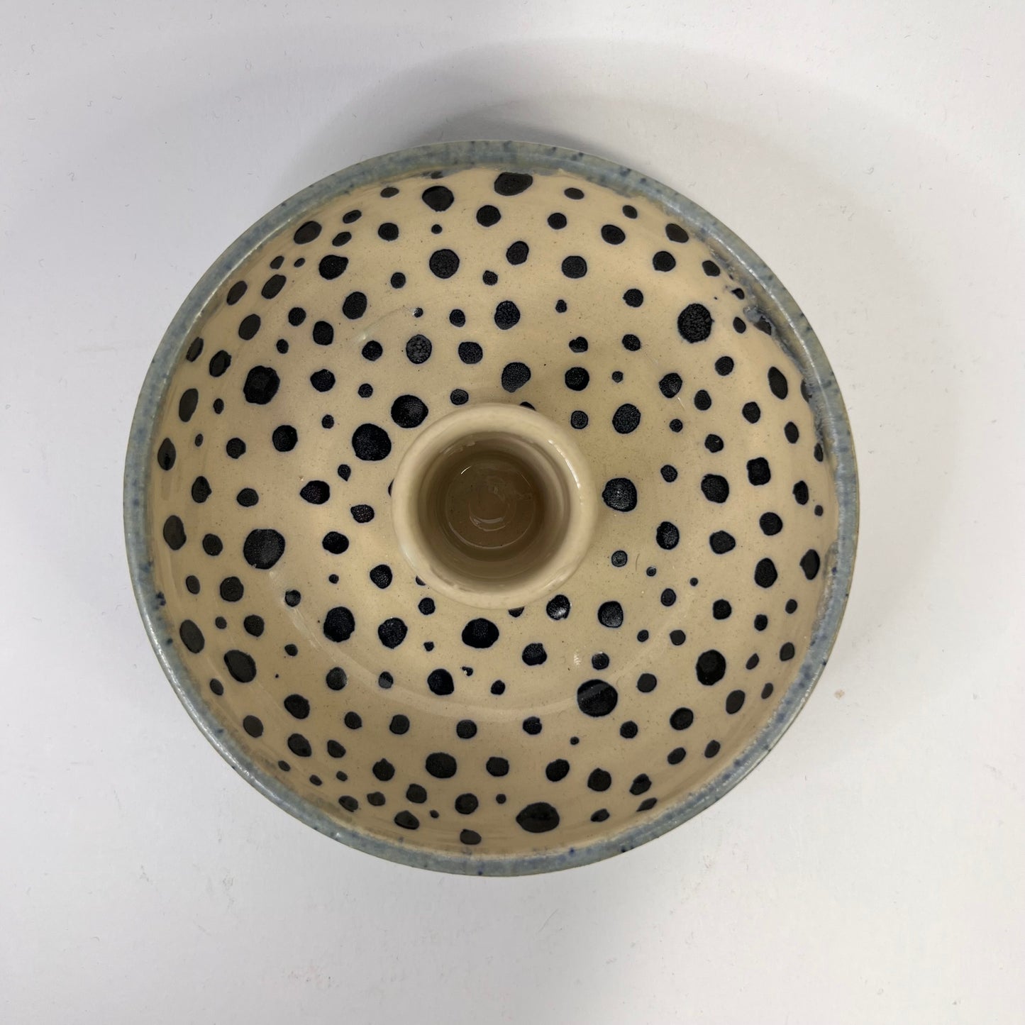 Kaarsenhouder stippen, wit en mat lichtblauw