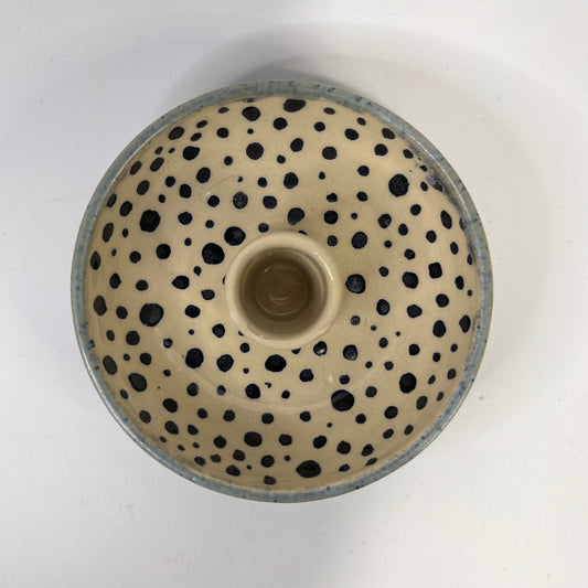 Kaarsenhouder stippen, wit en mat lichtblauw