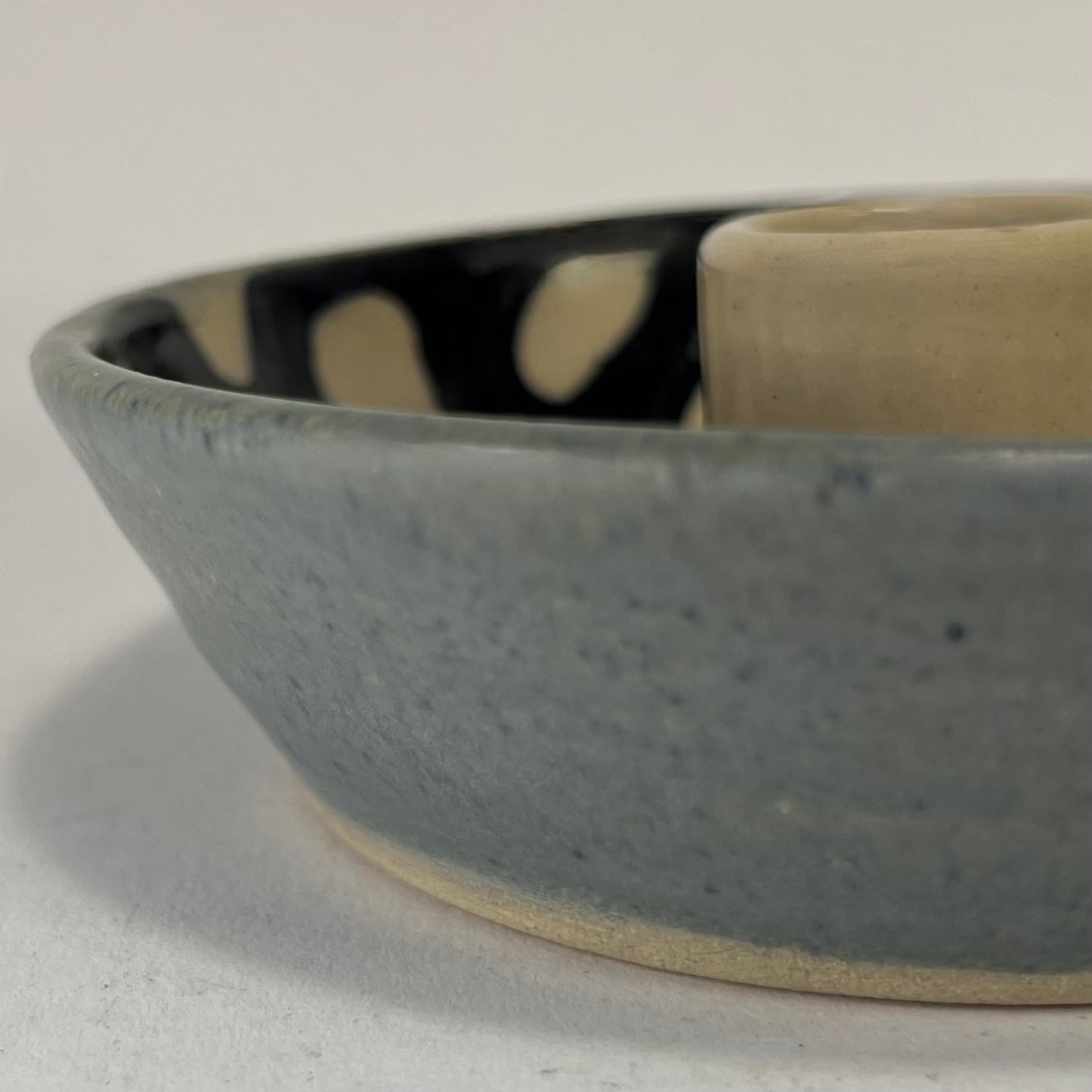 Kaarsenhouder stippen, wit en mat lichtblauw