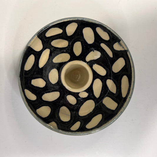 Kaarsenhouder stippen, wit en mat lichtblauw