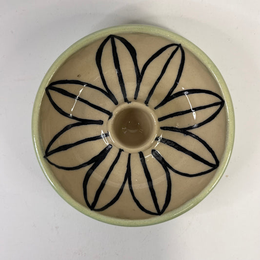 Kaarsenhouder bloem wit en lichtgroen