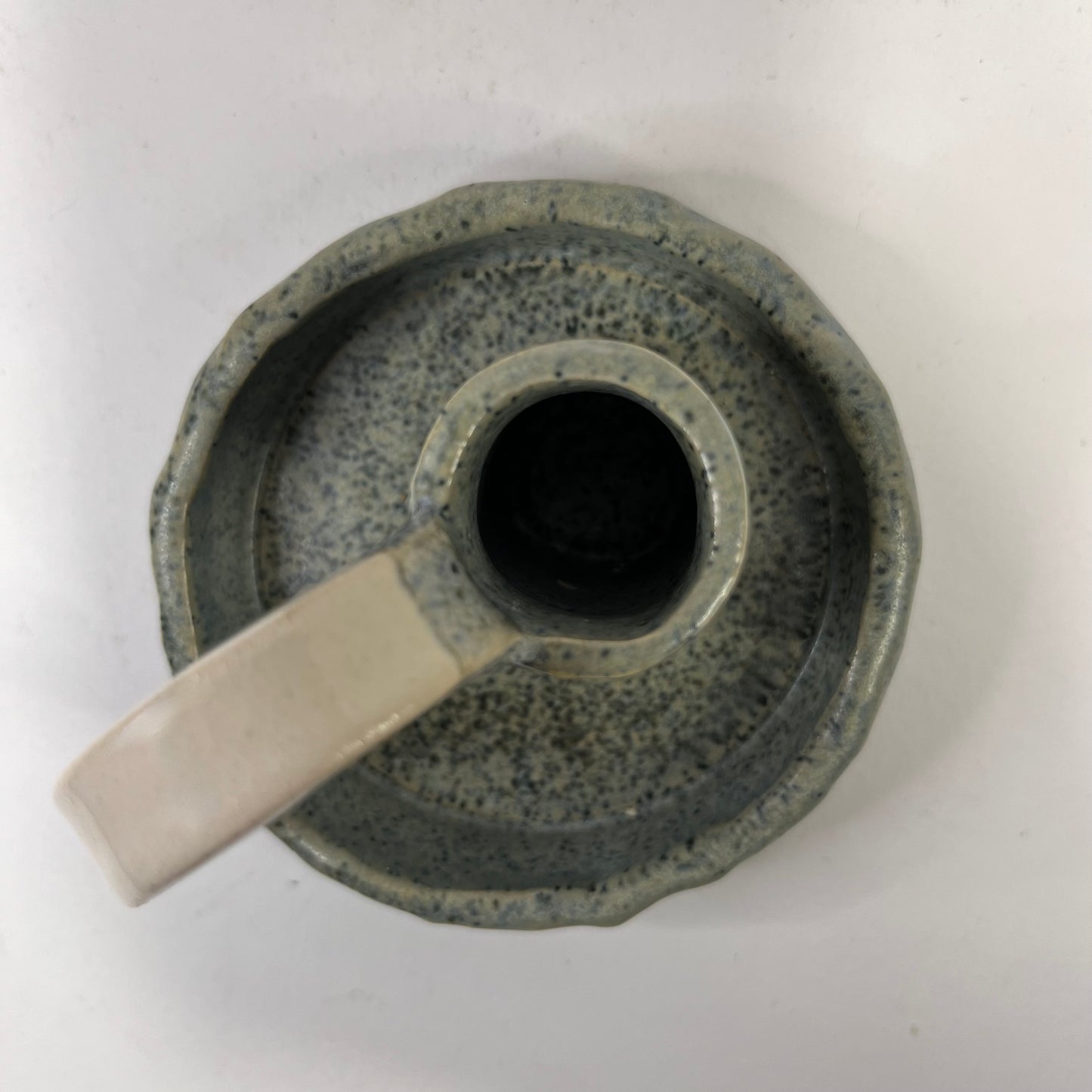 Kleine kandelaar mat blauw en wit