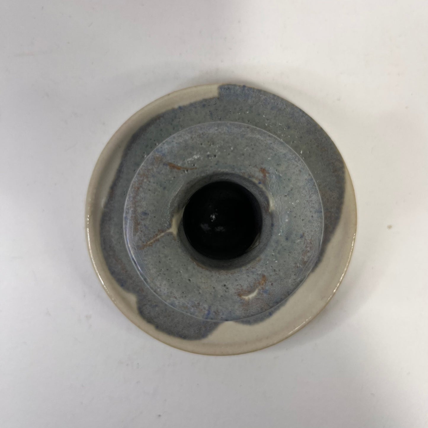 Kleine kandelaar wit en blauw