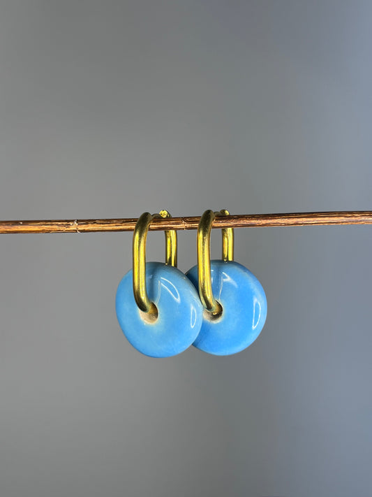 Oorbellen donut blauw