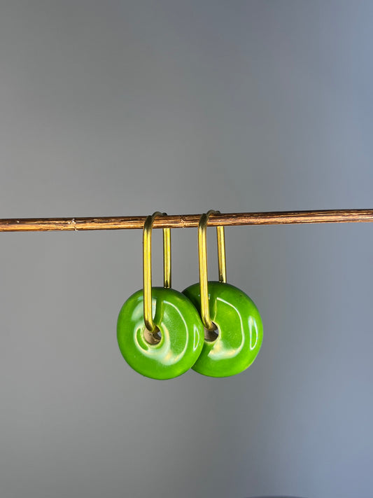 Oorbellen donut groen