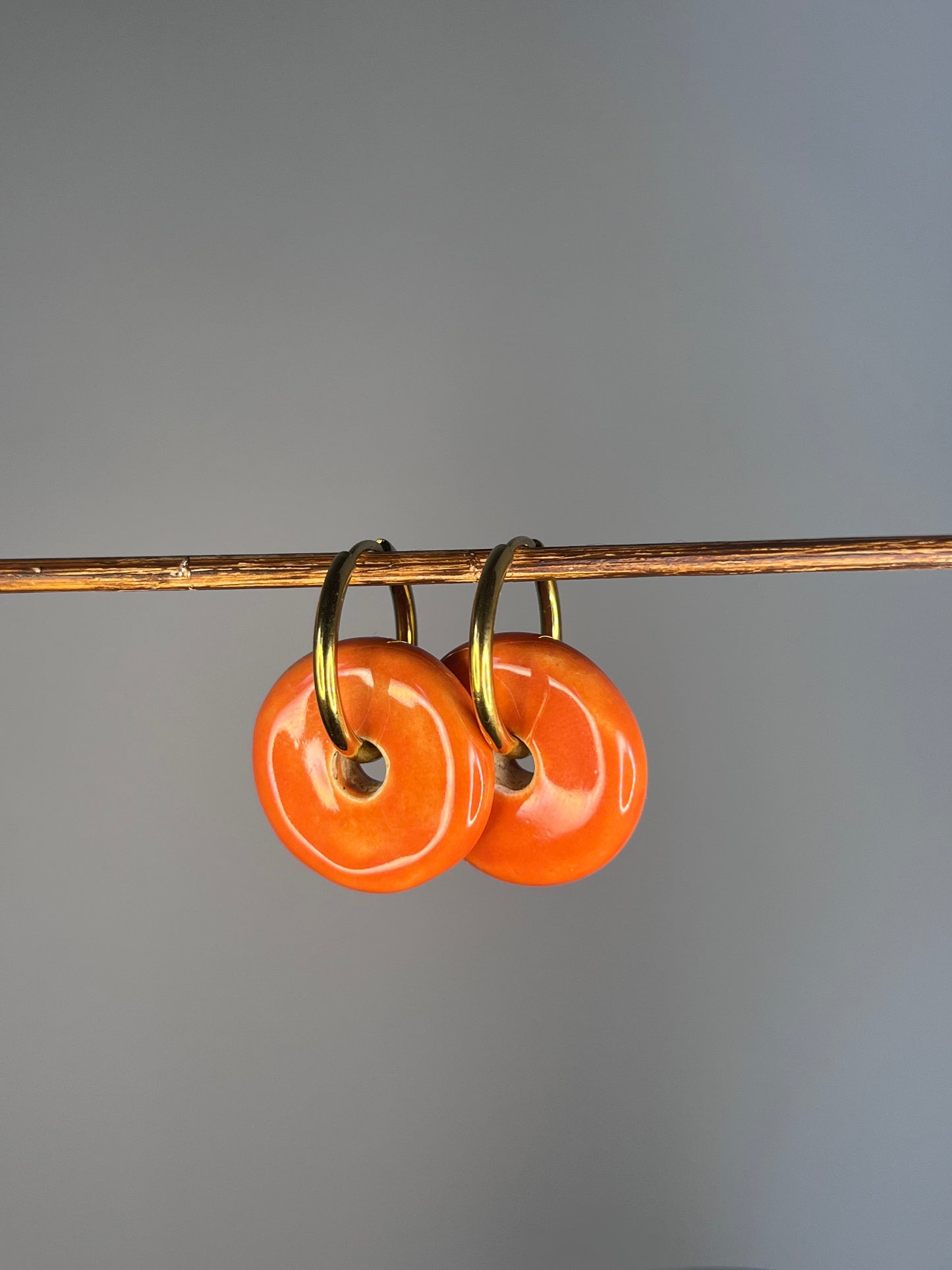 Oorbellen donut oranje