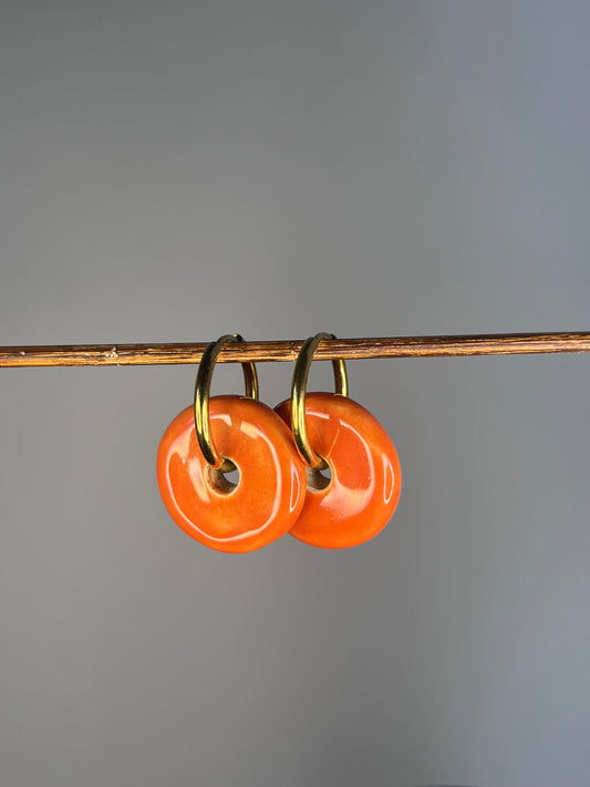 Oorbellen donut oranje