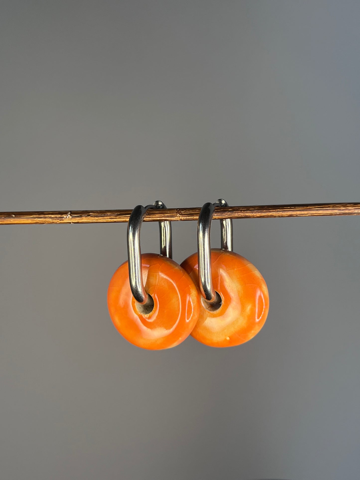 Oorbellen donut oranje