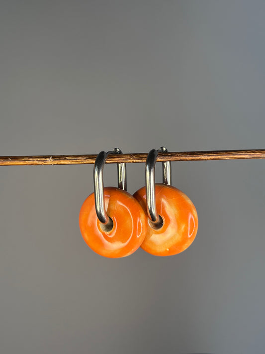 Oorbellen donut oranje