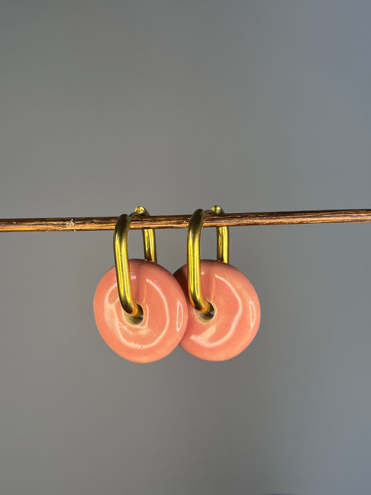 Oorbellen donut roze