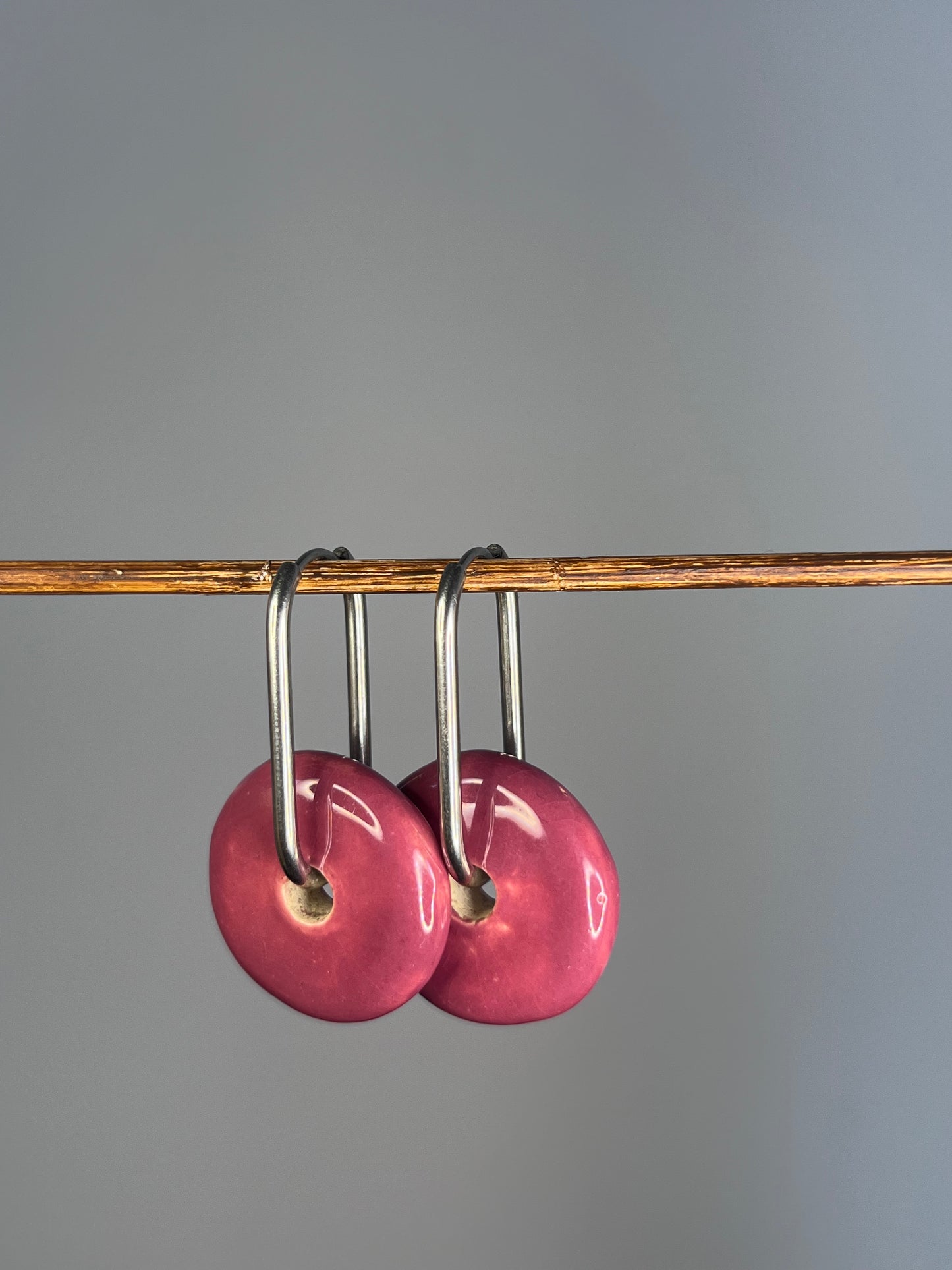 Oorbellen donut rood