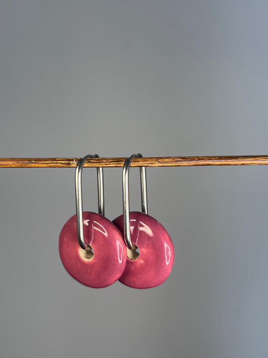 Oorbellen donut rood