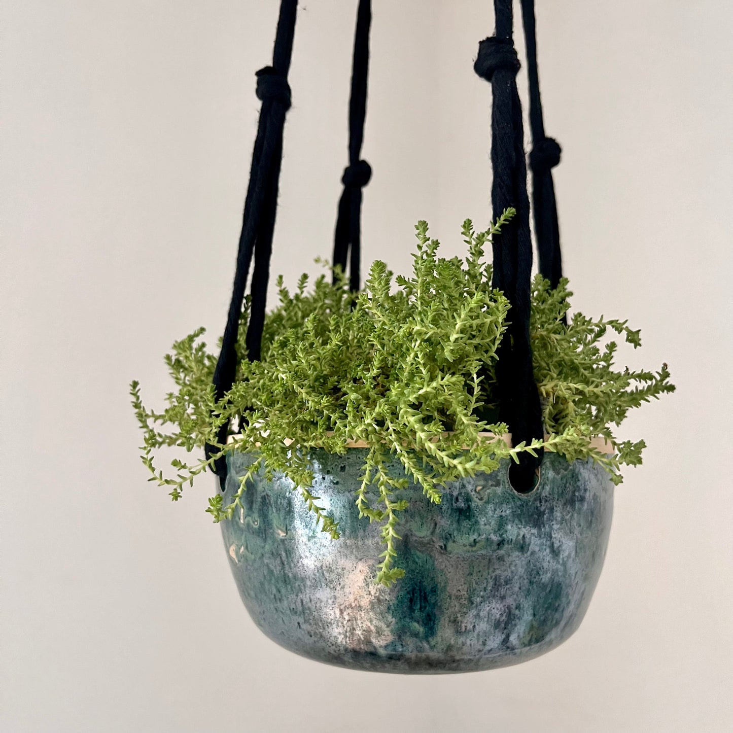 Hangpot zeeblauw, Ø 16 x 9