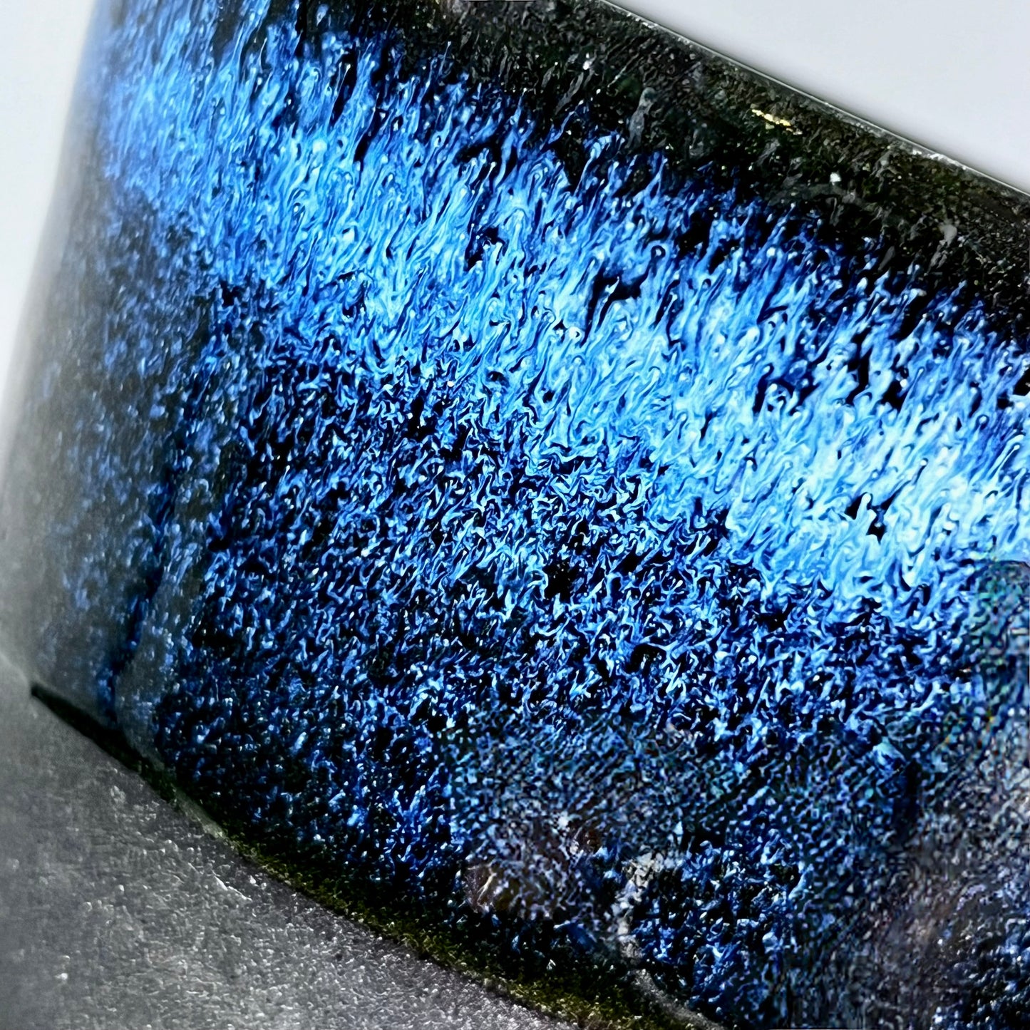 Koffiekopje zonder oor, blauw turquoise