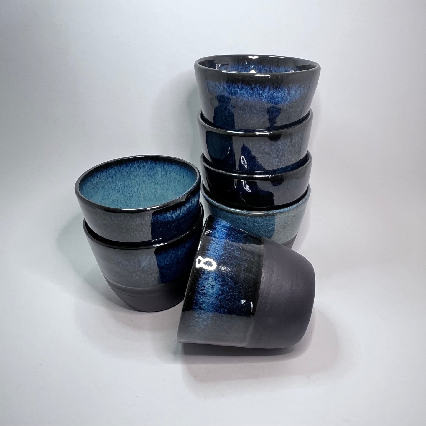 Koffiekopje zonder oor, blauw turquoise