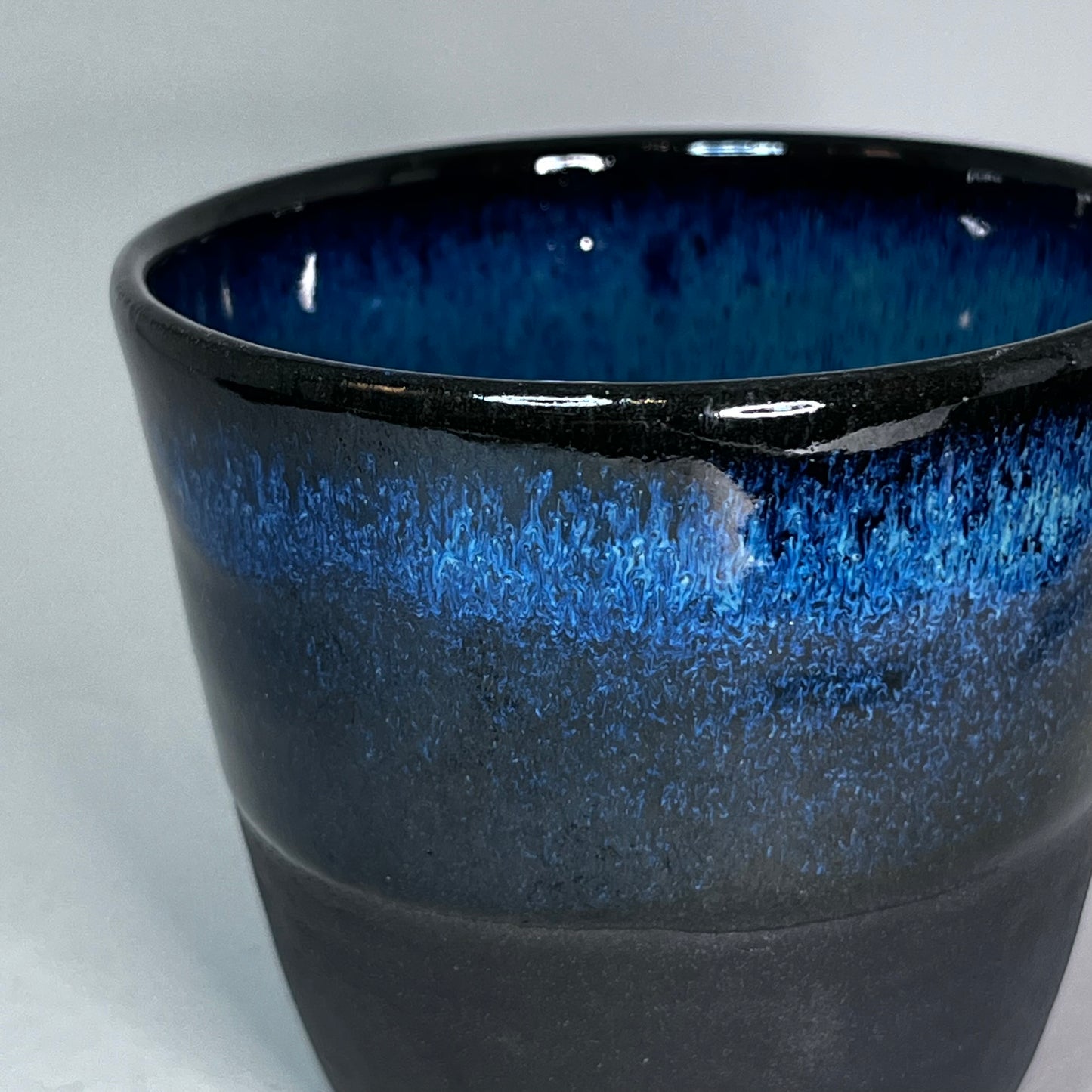 Koffiekopje zonder oor, blauw turquoise