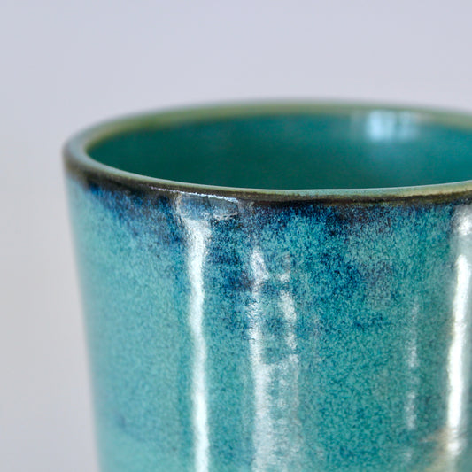 Koffiekopje zonder oor, turquoise blauw