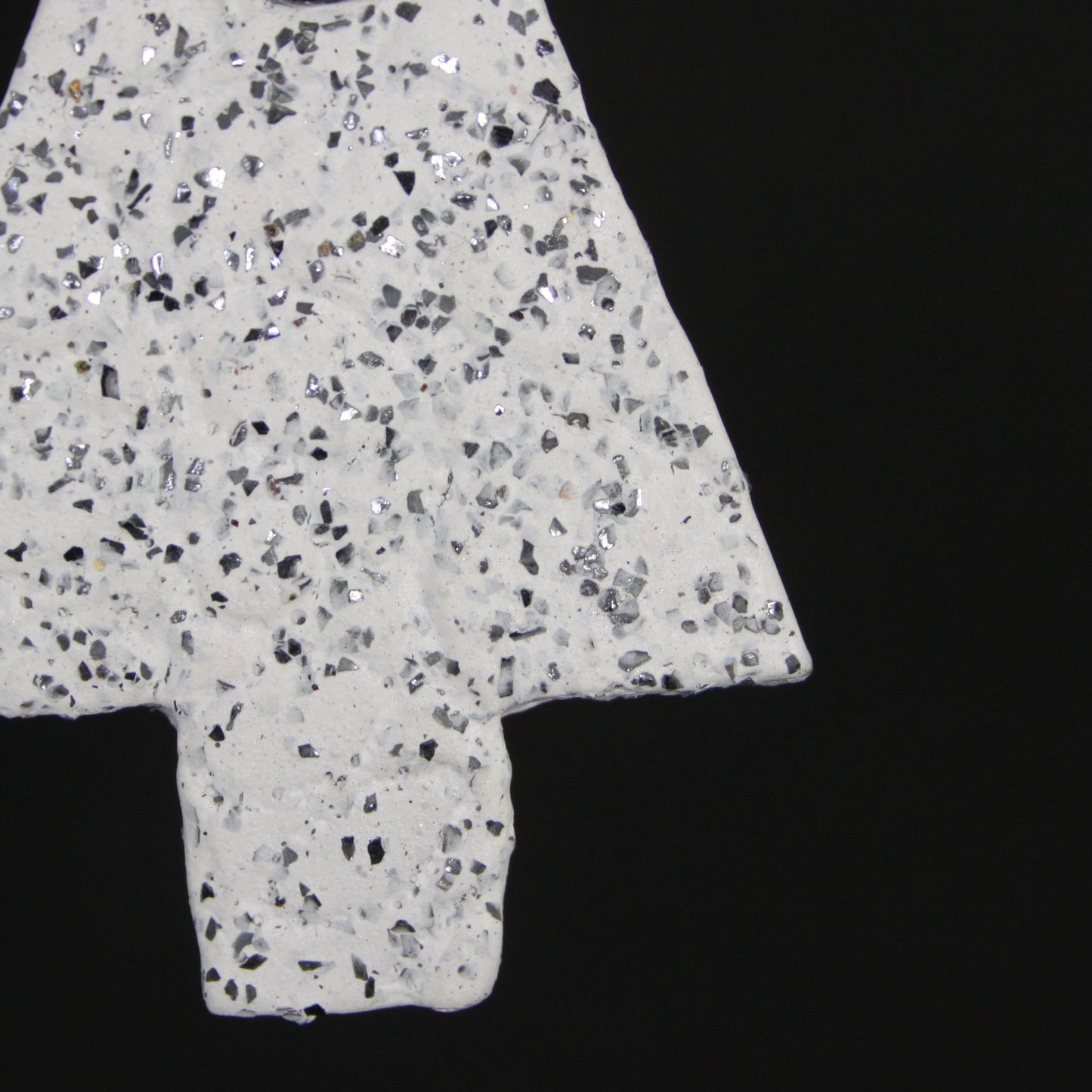 Kersthanger wit met glitters