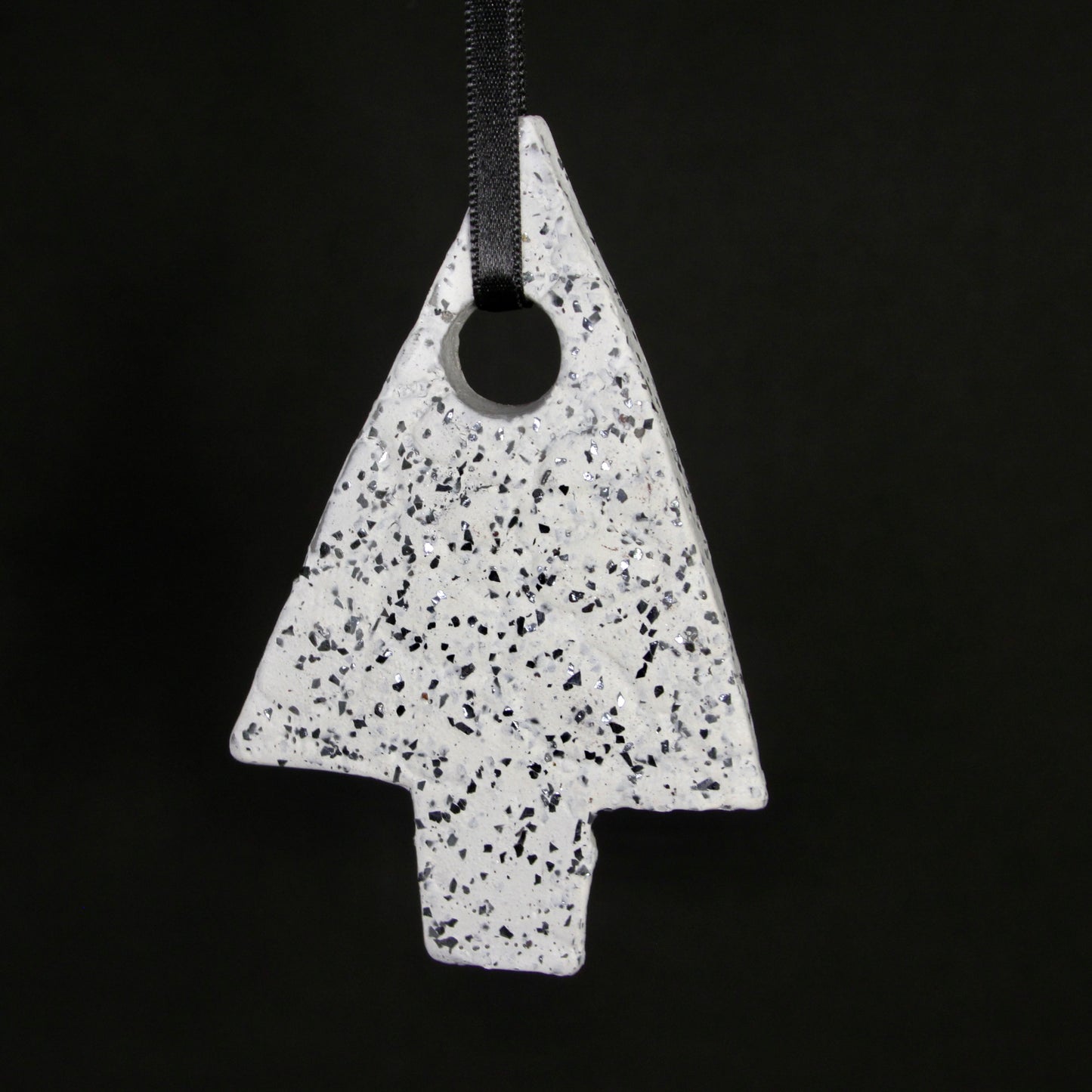 Kersthanger wit met glitters