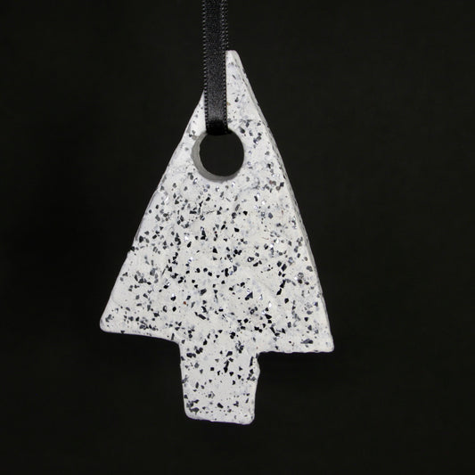 Kersthanger wit met glitters