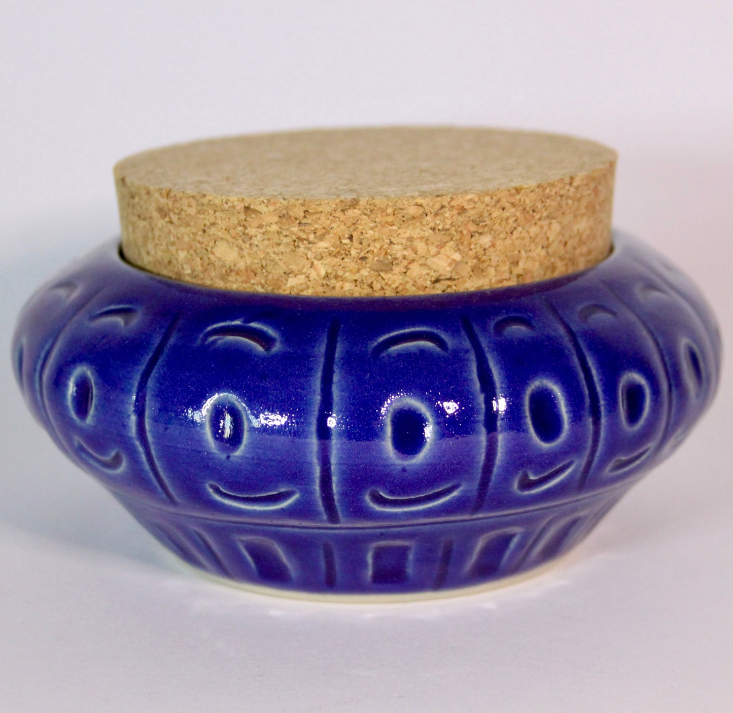 Voorraadpotje blauw met bondel