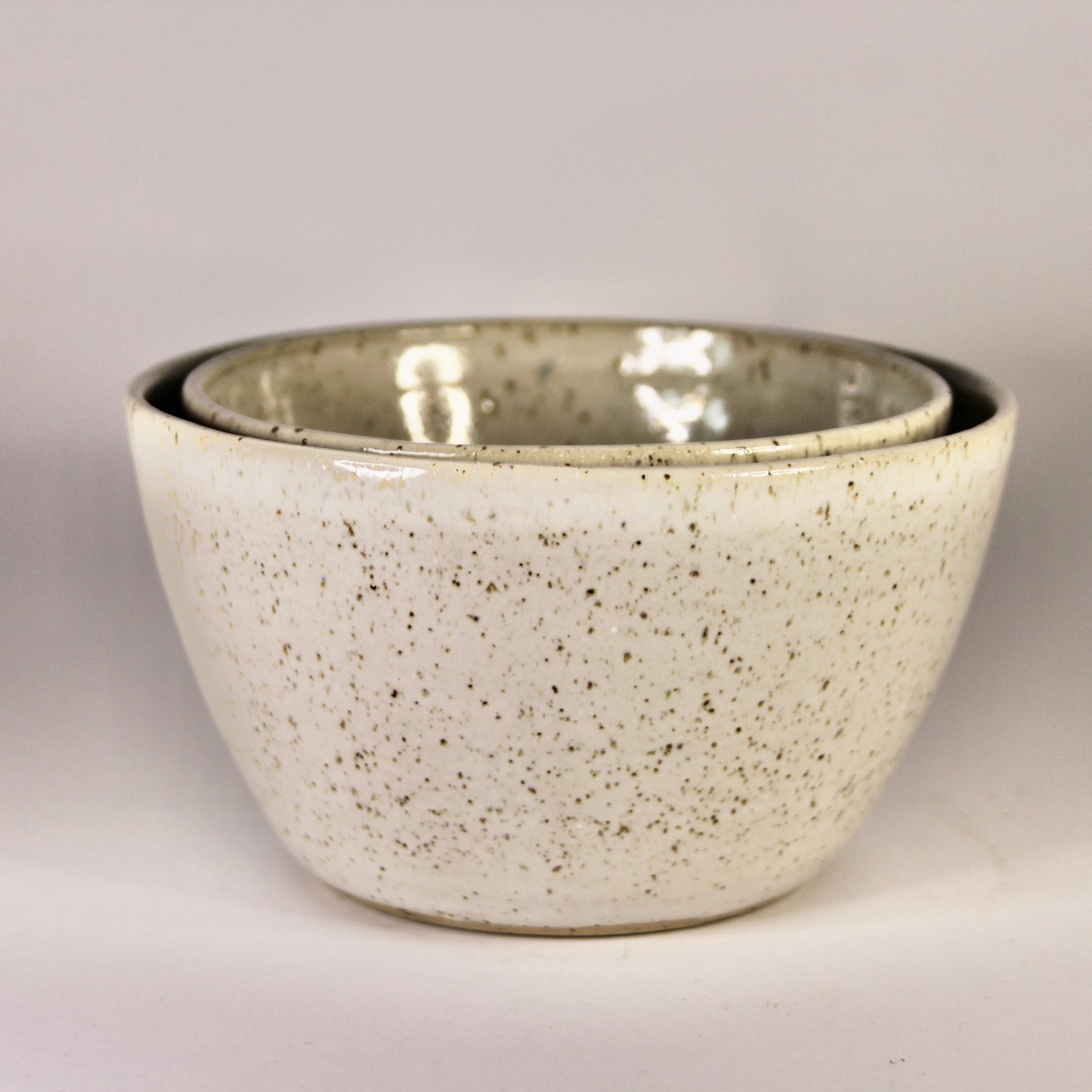 Set schaaltjes wit met spikkel