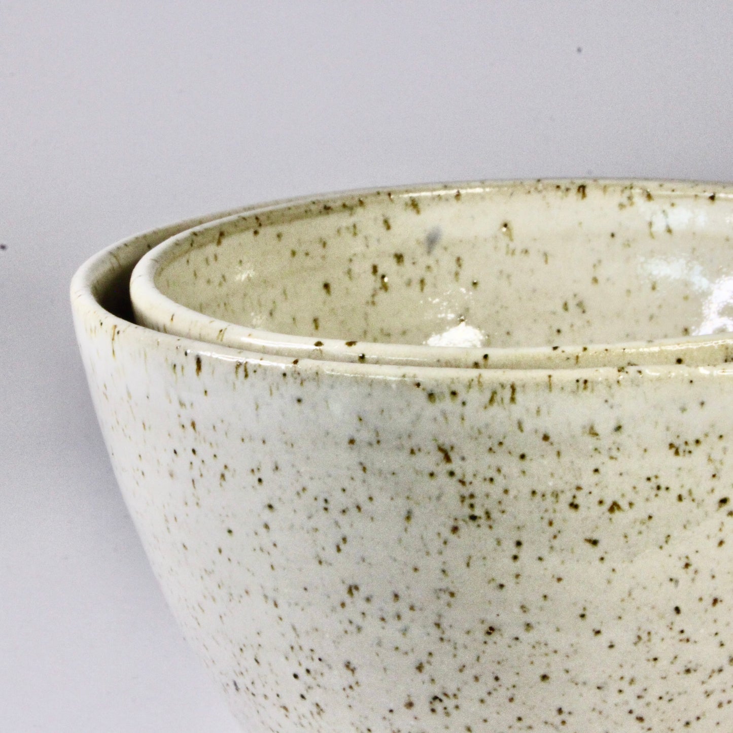 Set schaaltjes wit met spikkel