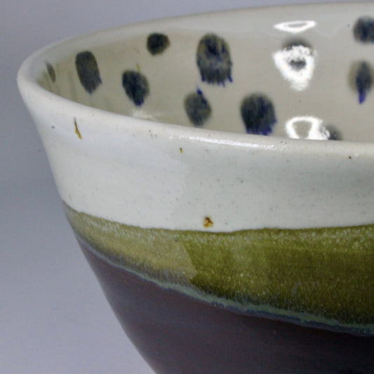 Gestippelde kom wit/groen/zwart