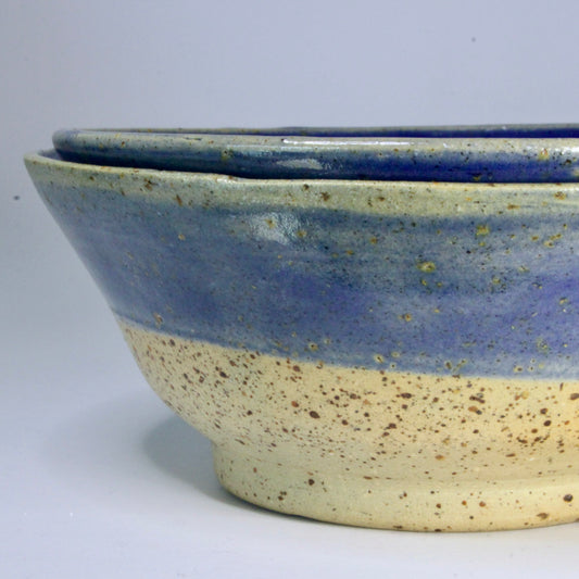 Set schaaltjes blauw met spikkel