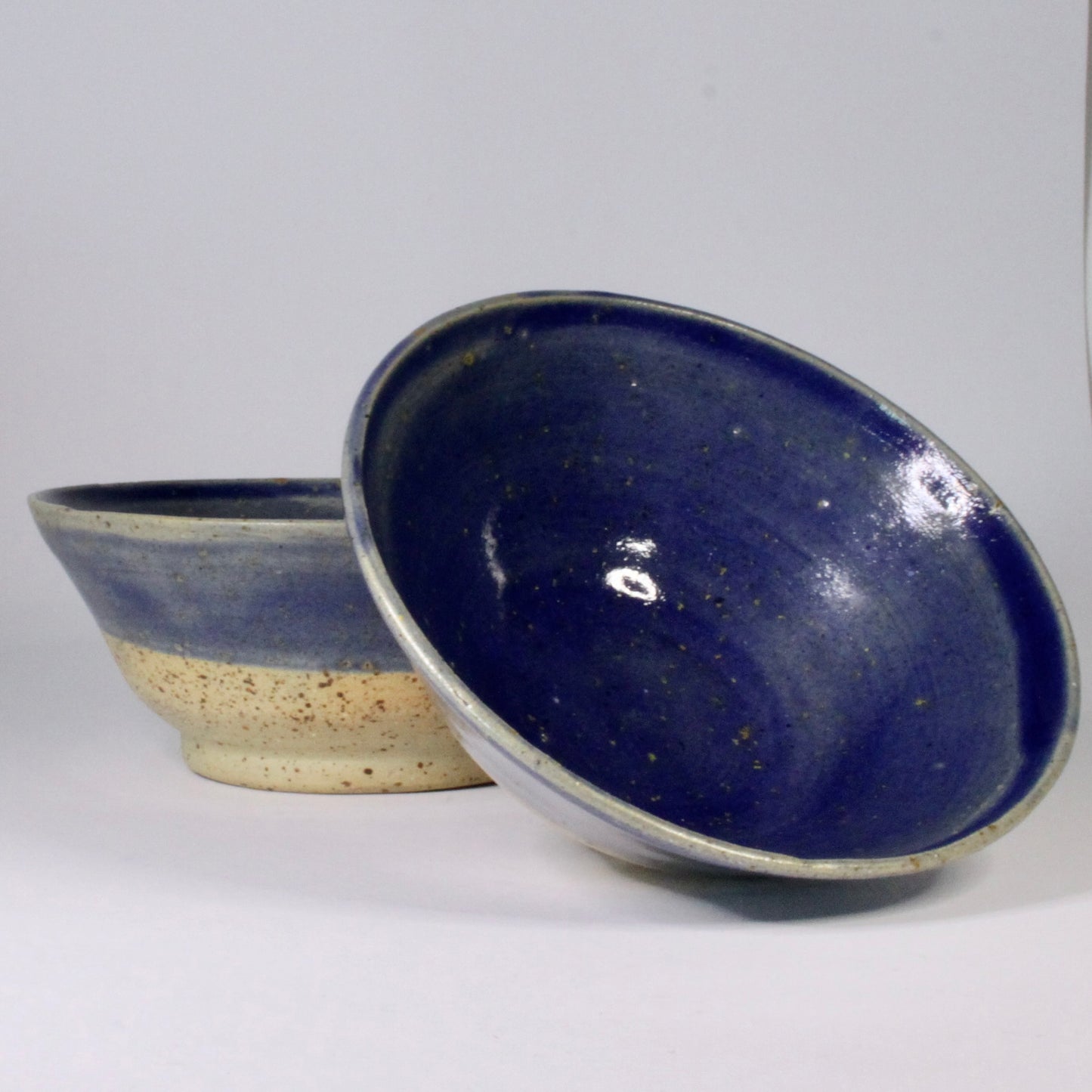 Set schaaltjes blauw met spikkel