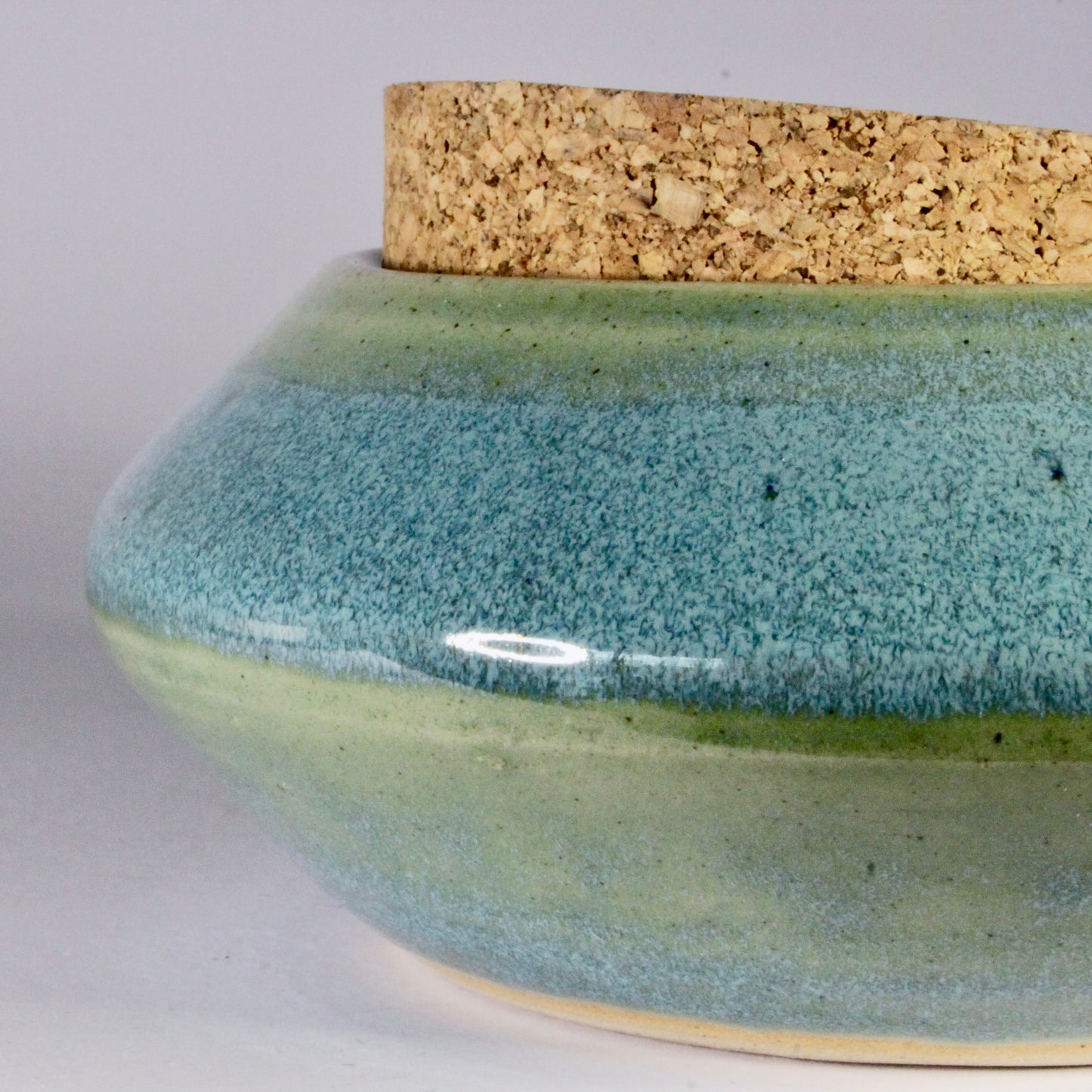 Voorraadpotje turquoise met bondel