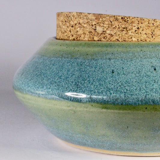 Voorraadpotje turquoise met bondel