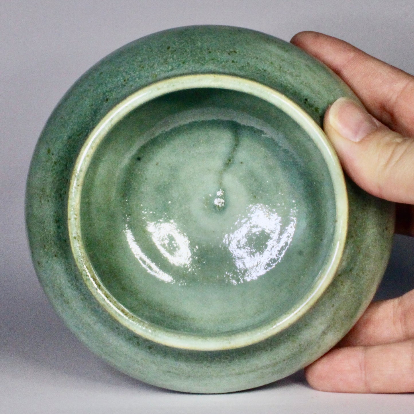 Voorraadpotje groen en wit met bondel